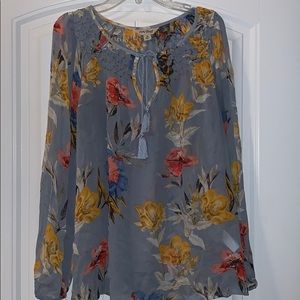Lucky Brand long sleeve floral top